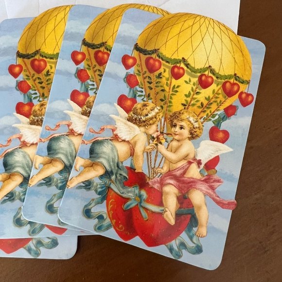 Vintage Valentines Day Punch Studio Stationary Cards Envelope Set of 4 - Picture 8 of 8